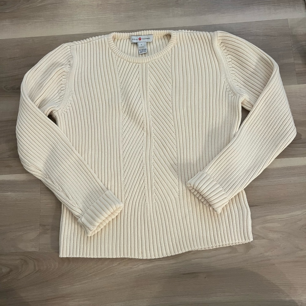 cream knit sweater